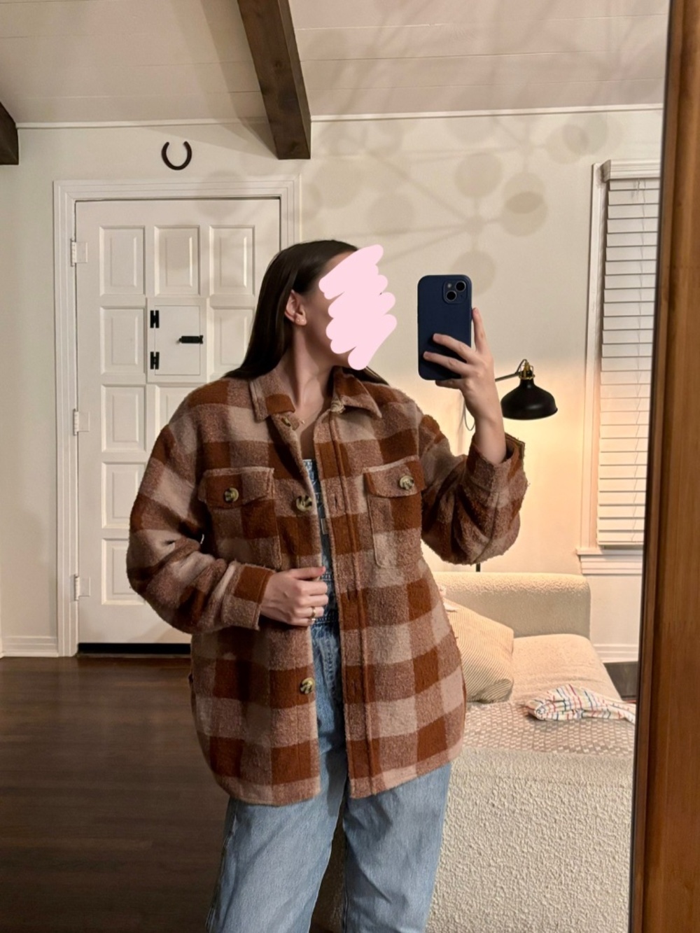 Zara Rust/Pink Checkered Jacket/Shacket